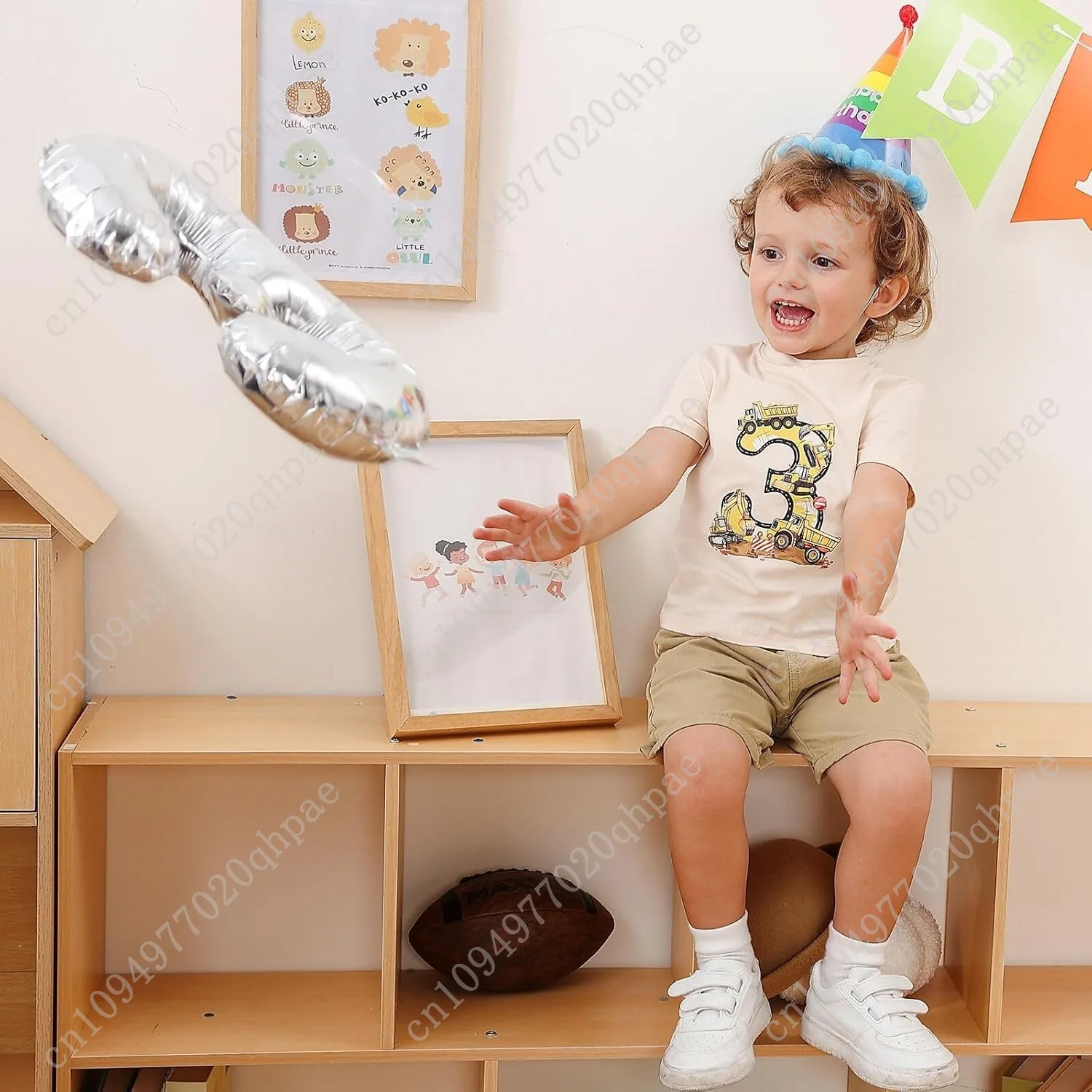 تي شيرت عيد ميلاد للأولاد من عمر 2 إلى 5 سنوات مصنوع من القطن لحفلات أعياد الميلاد واللعب في الهواء الطلق #2