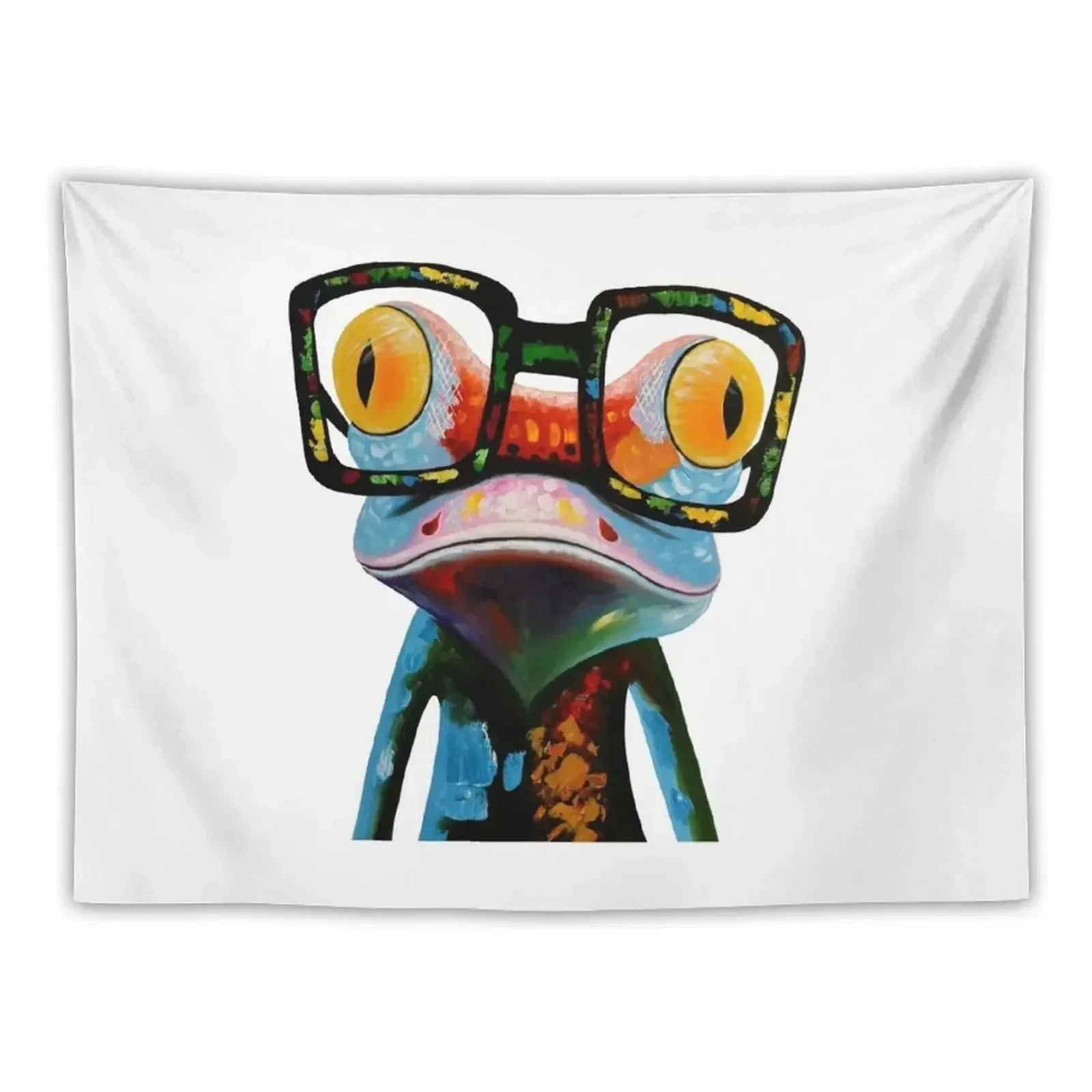 Hipster Frog Nerd Glasses Tapestry Anime Decor Wall Hanging Tapestry