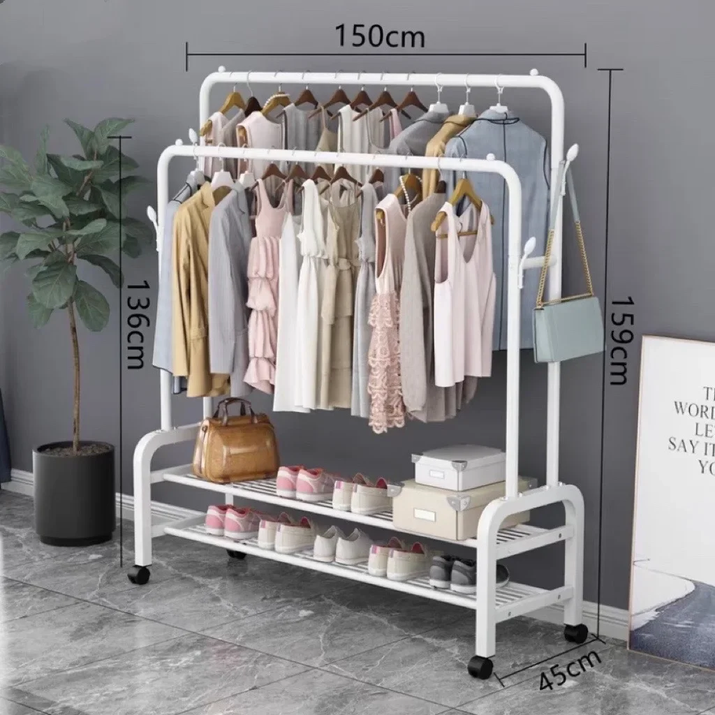 Wholesale custom high quality durable portable floor standing metal bedroom hanging clothes coat racks