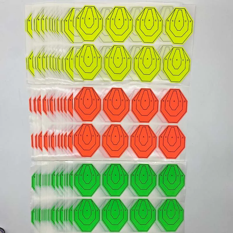 Mini Sticker Shooting Targets for IPSC IDPA Patterns Red Green Yellow Colorful 160 Counts 20 Sheets