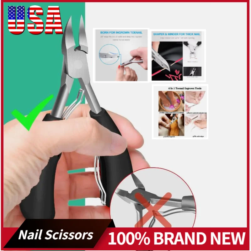 

Stainless Steel Olecranon Tip Cut Dead Skin Manicure Tool Black Paronychium forceps Nail Scissors Nail Cuticle Manicure Scissors