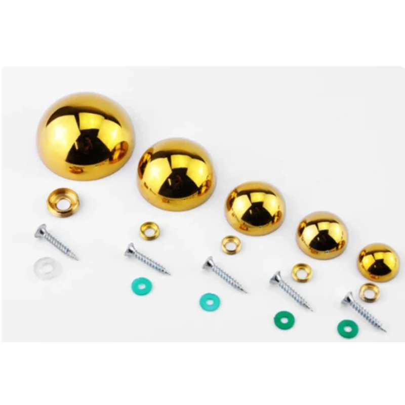 8Pcs/Lot 304 Stainless Steel Hemisphere Halfsphere Decorative Cap Screw Nail Mirror Glass Acrylic Advertising Sign Polished Gold