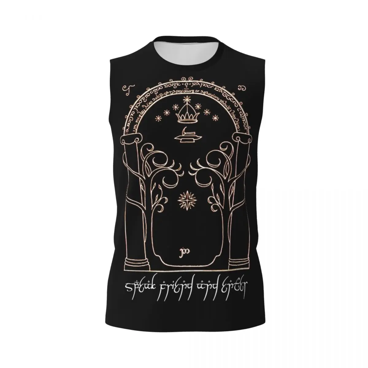 Speak Friend And Enter Men Printed Sleeveless T-shirt Casual Hip Hop Street Style Beach Holiday Tank Tops