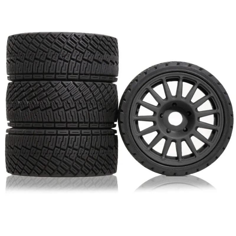 

For 1/8 RC Rally Car Tires On Road Tyres 17mm Hex Plastic Wheels for 1/7 1/8 Racing Car KM WRC C3 ARRMA