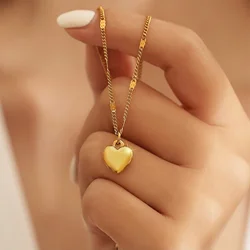 Stainless Steel Necklaces Vintage Elegant Heart Pendant Collar Chain Fashion Exquisite Necklace For Women Jewelry Banquet Gifts