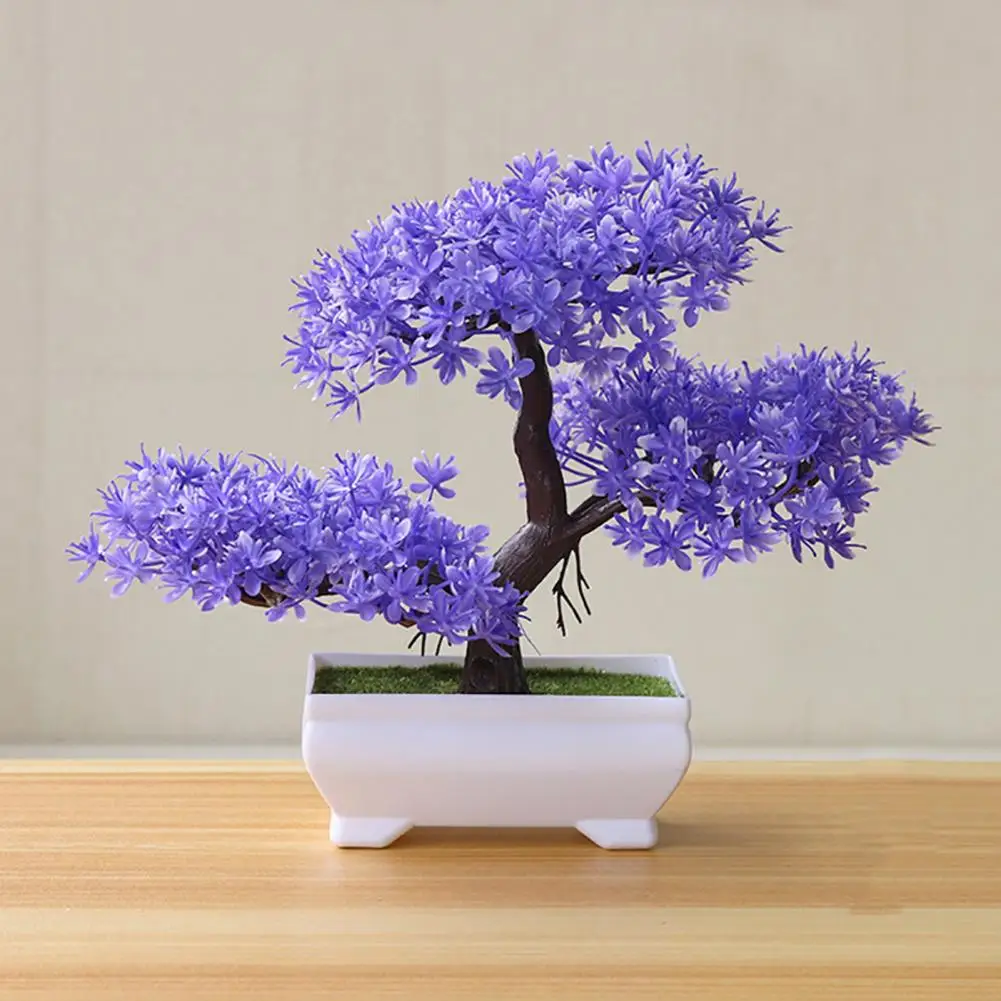 Plantas de plástico artificiais bonsai pequeno vaso de árvore planta falsa vaso de flores arranjo de jardim ornamentos quarto decoração de mesa de casa