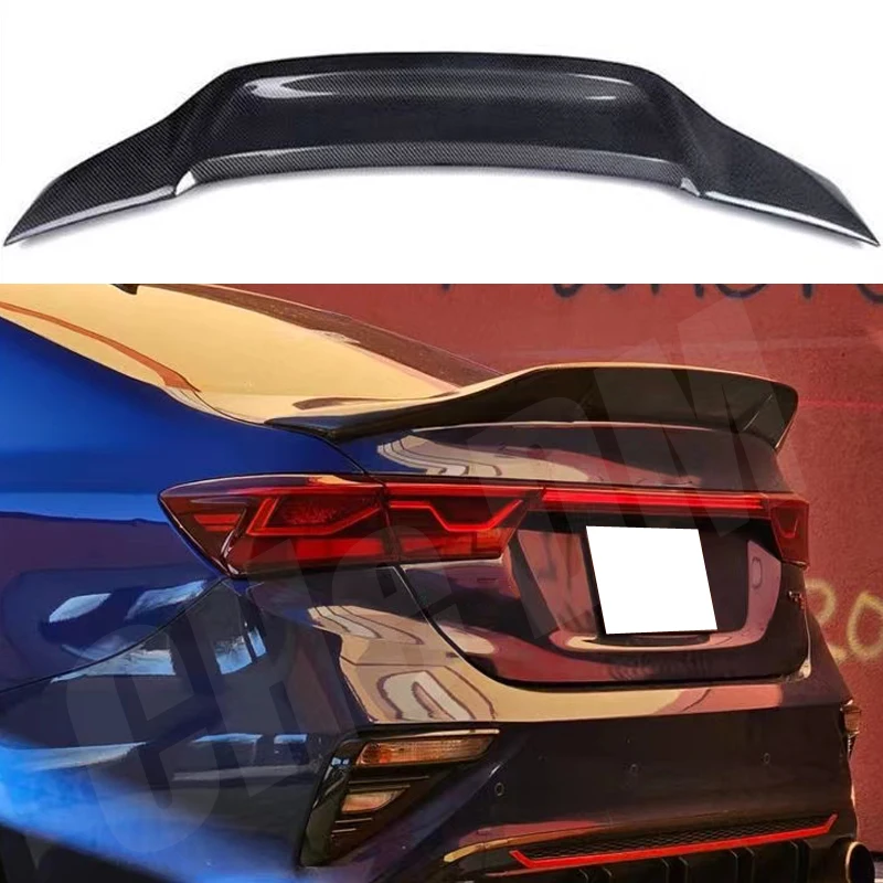 

Rear Trunk Boot Lid Duck Tail Lip Spoiler Wings For Kia K3 Cerato Forte Sport GT 2019-2022 Carbon Fiber Tuning Accessories