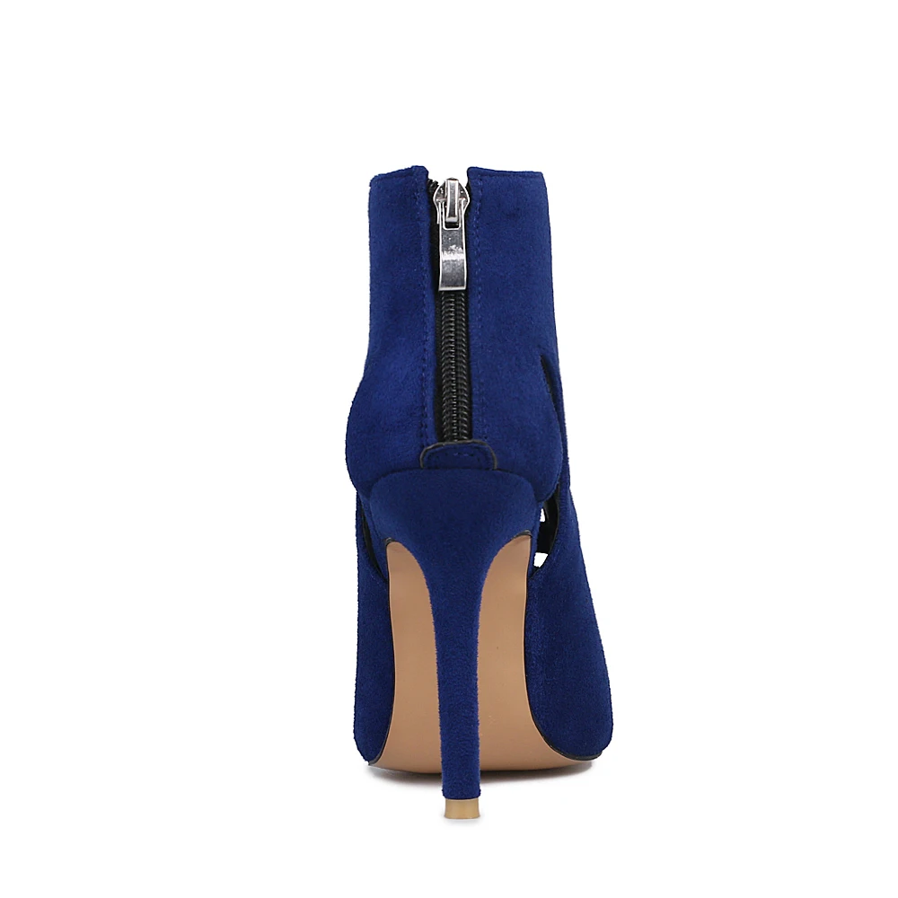 Sexy Peep Toe scarpe da donna tagli sandali donna sandali gladiatore stivali donna nero blu tacchi a spillo Lady Sandálias Femininas