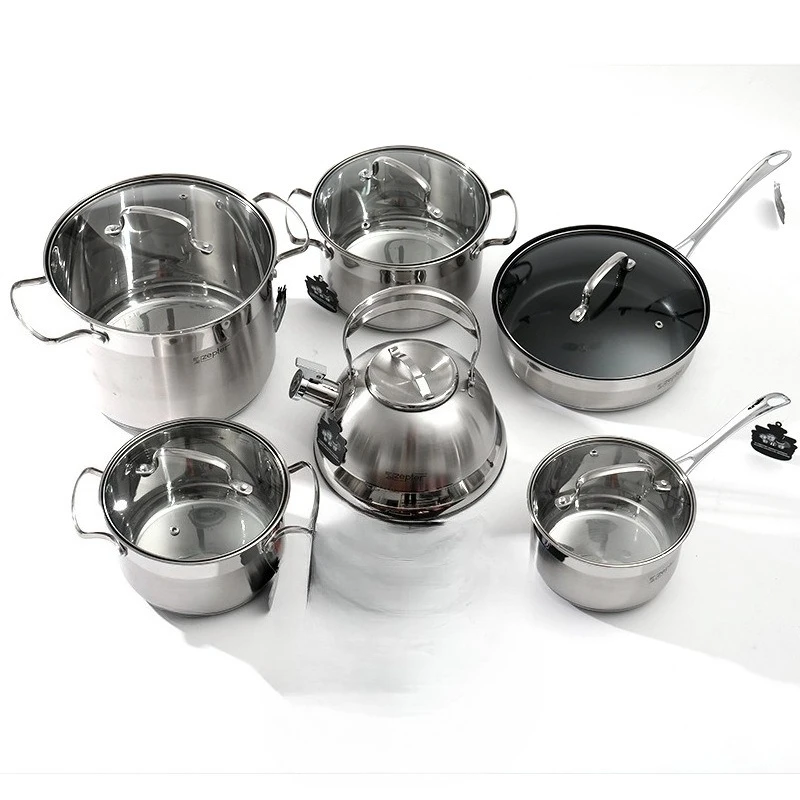 Stainless steel 12-piece set Stainless steel kettle soup pot set Pot set