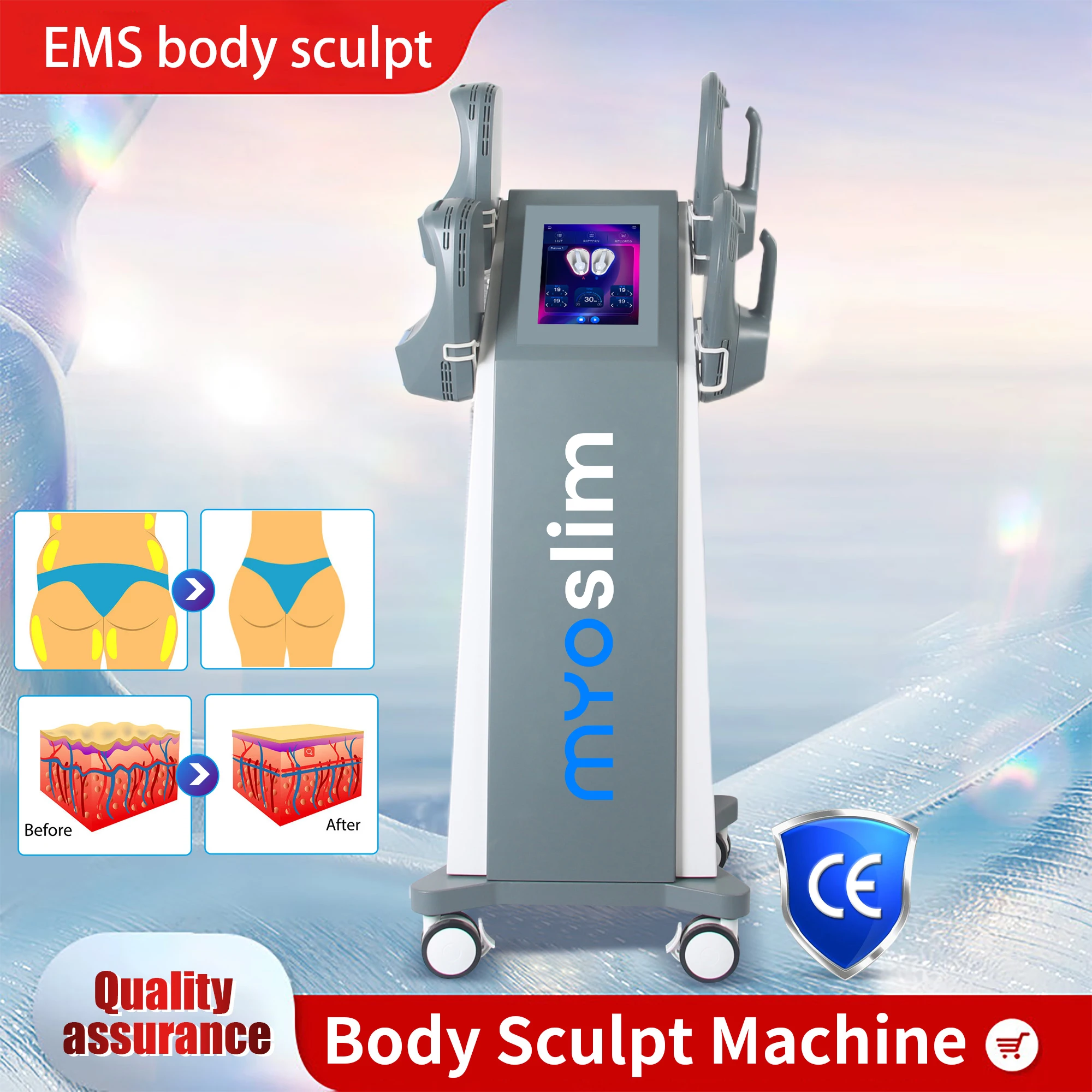 

MYOSlim 6500 Вт для тренировки мышц 15 Tesla, профессиональная машина для электромагнитной стимулировки мышц тела, RF тазового дна