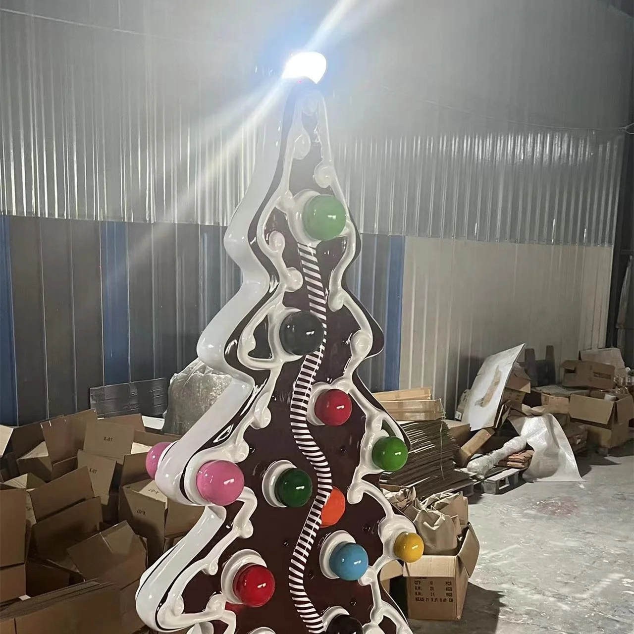 5 foot large outdoor artificial giant Christmas tree statue fiberglass sculpture