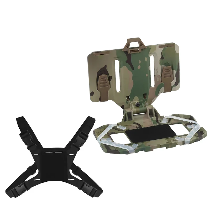 Molle Tactische Navigatie Mobiele Telefoon Houder Tactische Vest Borst Mobiele Telefoon Drager Opvouwbare Navigatie Board Adapter