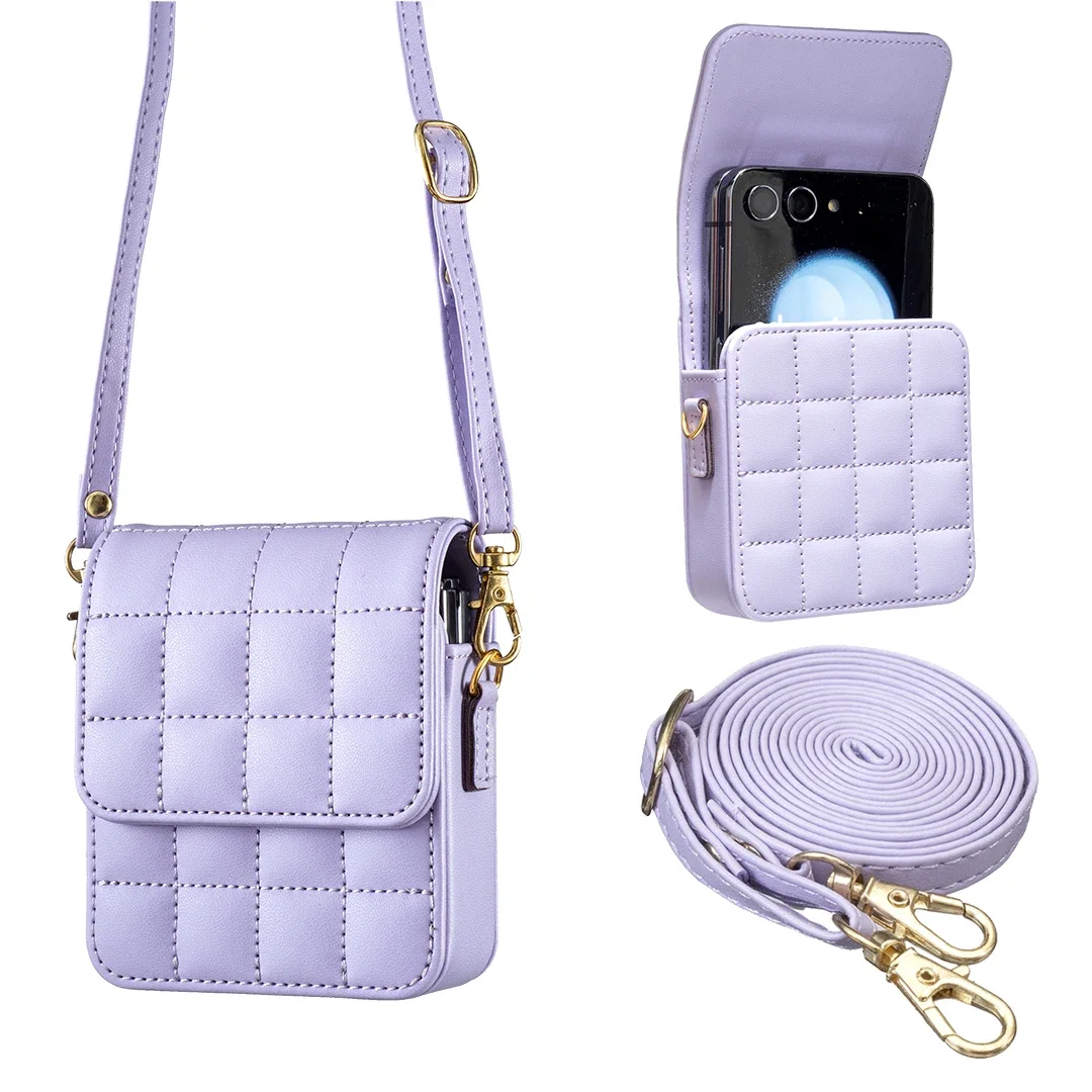 Crossbody Lanyard Leather Phone Bag For Samsung Galaxy Z Flip 7 F6 5 4 3 5G Fashion Mini Phone Shockproof Pocket Purse - view 2