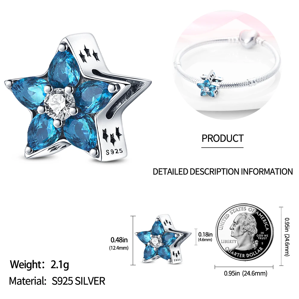 925 Sterling Silver Sunflower Sakura Clover Floral Plants Series Charm Beads Fit Original Bracelets DIY Jewelry Gifts