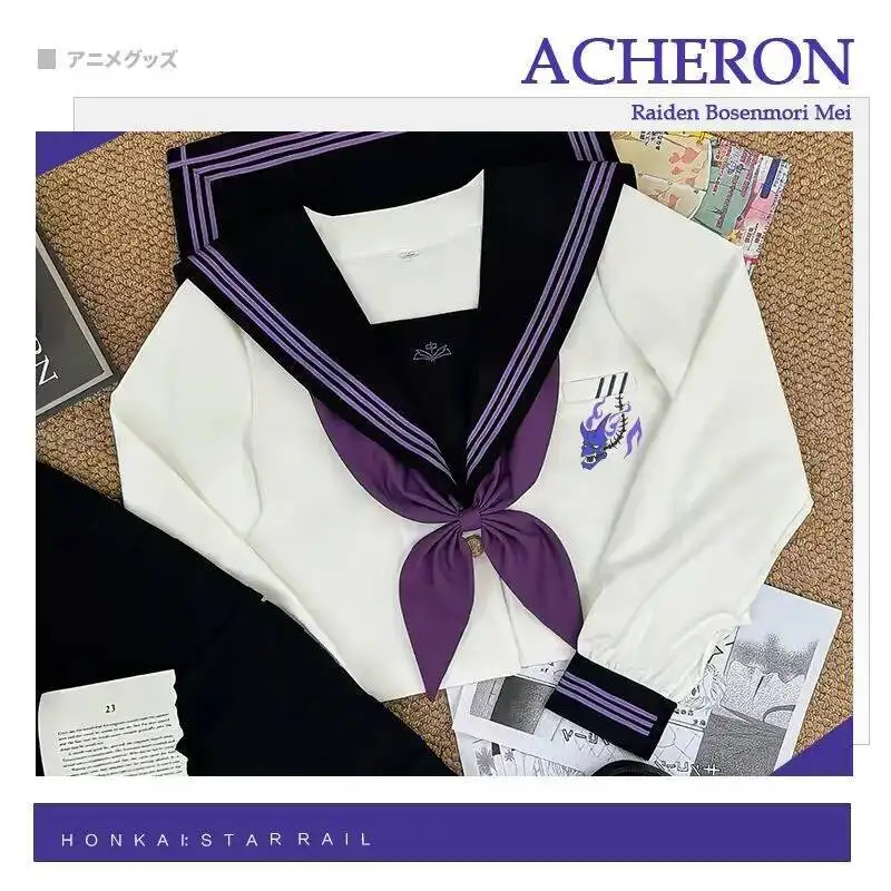 أنيمي لعبة هونكاي: ستار السكك الحديدية Acheron رايدن Nmori مي روبن تأثيري موحدة ربيع الخريف بحار البدلة JK فستان فتاة حلوة Sk