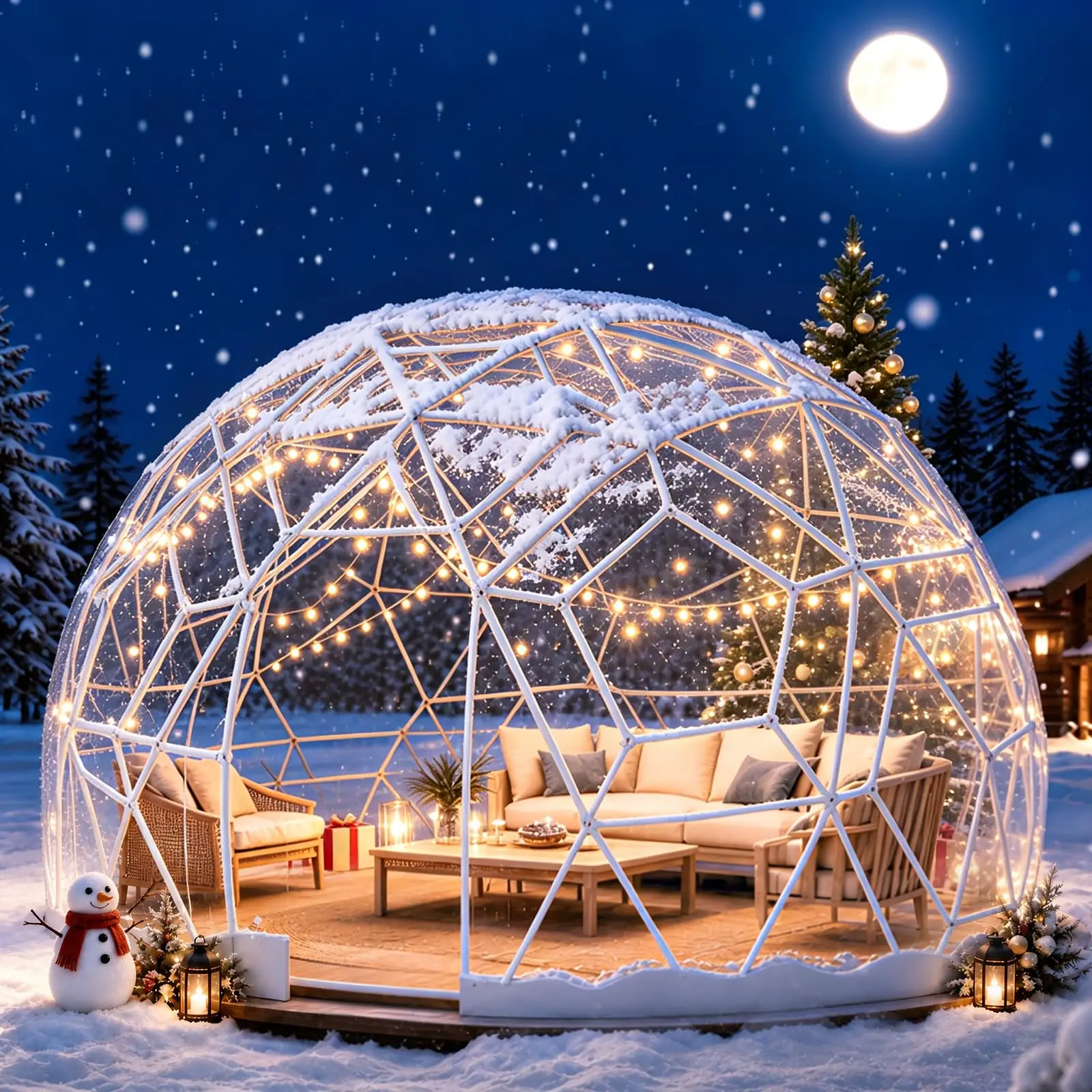 12.5FT Garden Dome Tent, Geodesic Dome enhouse with TPU Clear Cover, Upgraded 1.5MM Thick PC Fe Tubes,Waterproof Garden