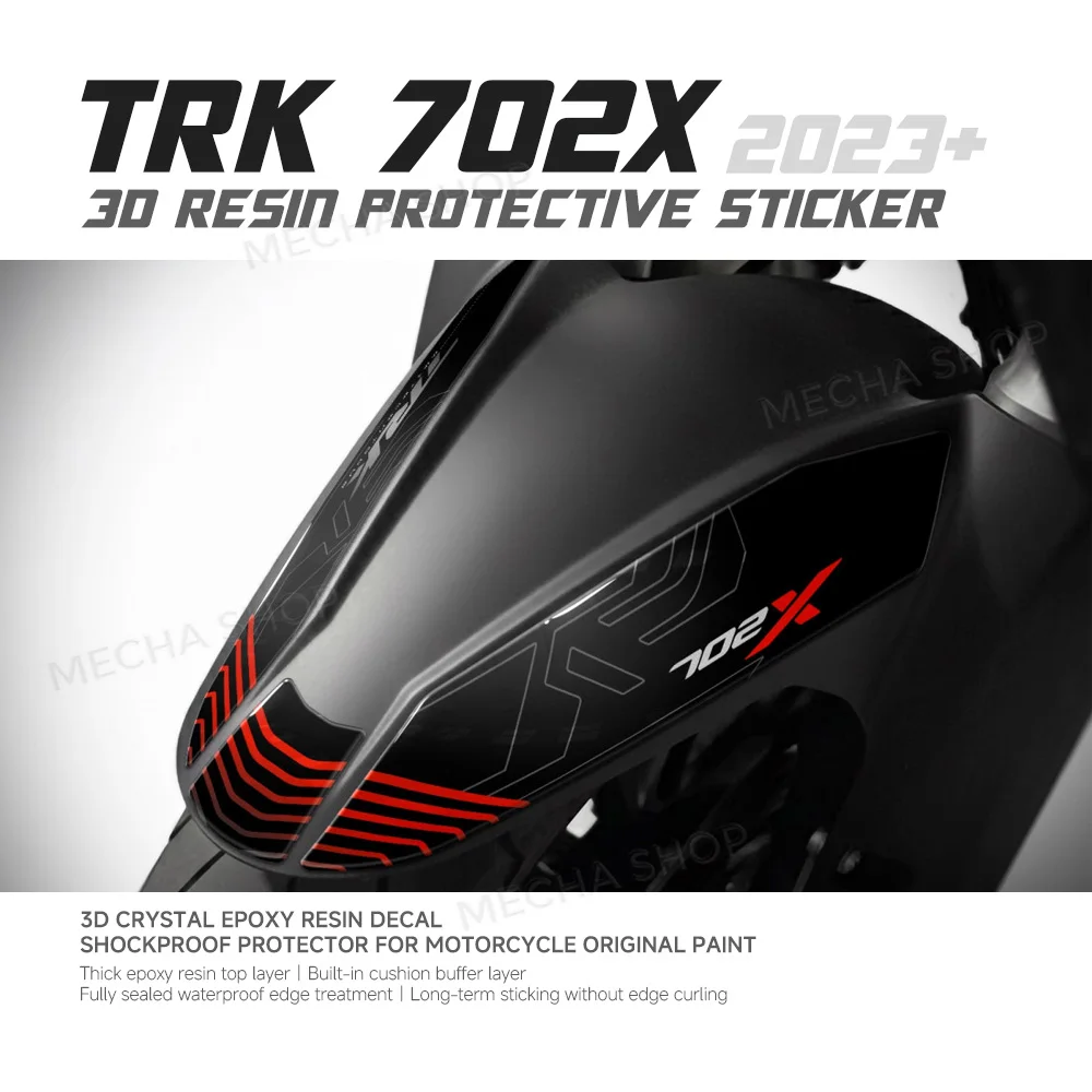 For Benelli TRK 702 X 2023- 3D Resin Sticker Protection Kit Motorcycle Accessories Fender Decal