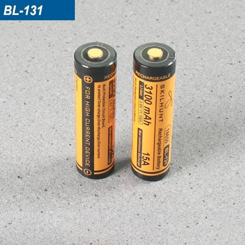 Bateria Skilhunt 18650 ładowalna latarka, dostępna w 3100mAh / 3500mAh, ciągłe rozładowanie, zabezpieczenie przed zwarciem