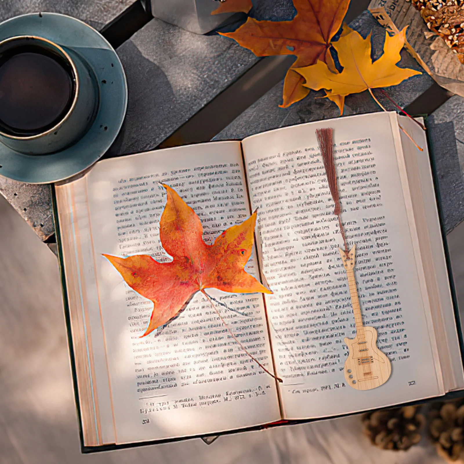 

5Pcs Bamboo Guitar Shape Bookmarks Decorative Book Page Markers Lightweight Reading Accessories Gift Ideas Bookmark