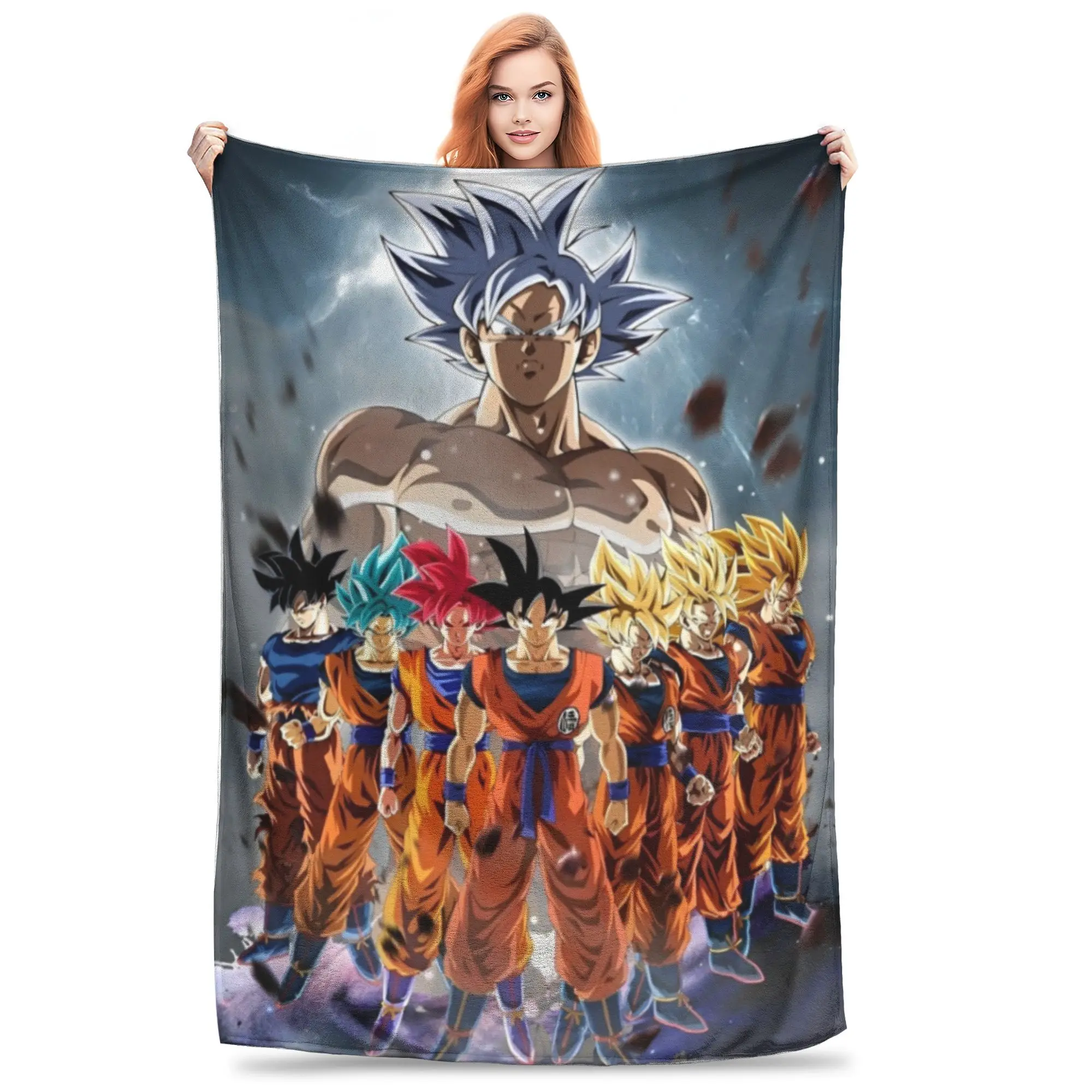 Anime D-Dragons B-Balls  Printed Blanket For Men Women Ultra Soft  Throw Blankets for Living Room 50x60 Inches Multiple Sizes