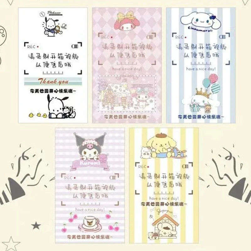 50Pcs/Pack Sanrio Cinnamoroll kuromi Mymelody Stickers Baking Cake Dessert Kawaii Sealing Decoration Label Scrapbooking