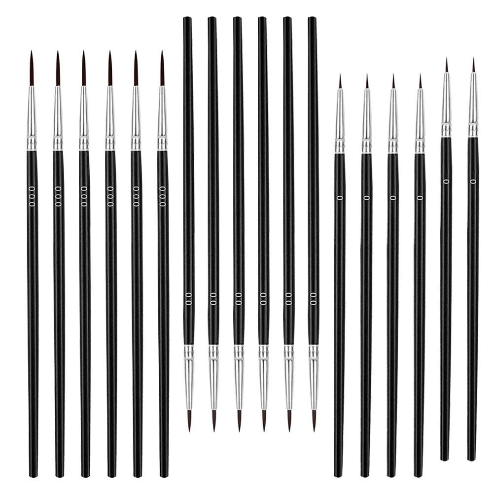 

30pcs Paint Brushes Set Fine Detail Miniature Painting Black 000 00 0 Gouache Watercolor Acrylic Oil Beginner