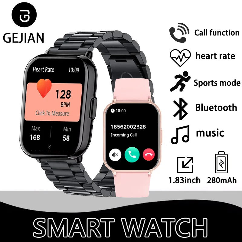

Smart Watch for Women Men 123 Sports Modes with 1.83 inch HD Screen Heart Rate/Sleep Monitor 1ATM Waterproof Bluetooth Call