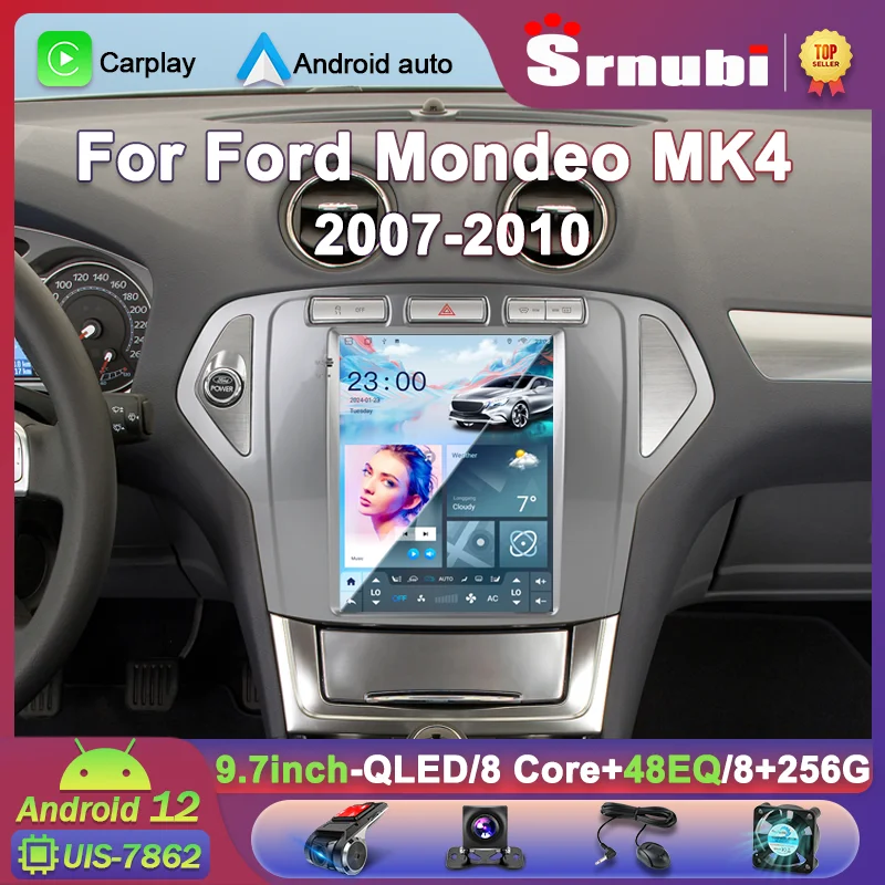 

Srnubi Android 12.0 Car Radio for Ford Mondeo mk4 Galaxy A/C 2007-2010 Multimedia Video 2Din 4G WIFI Carplay 9.7" Navigation