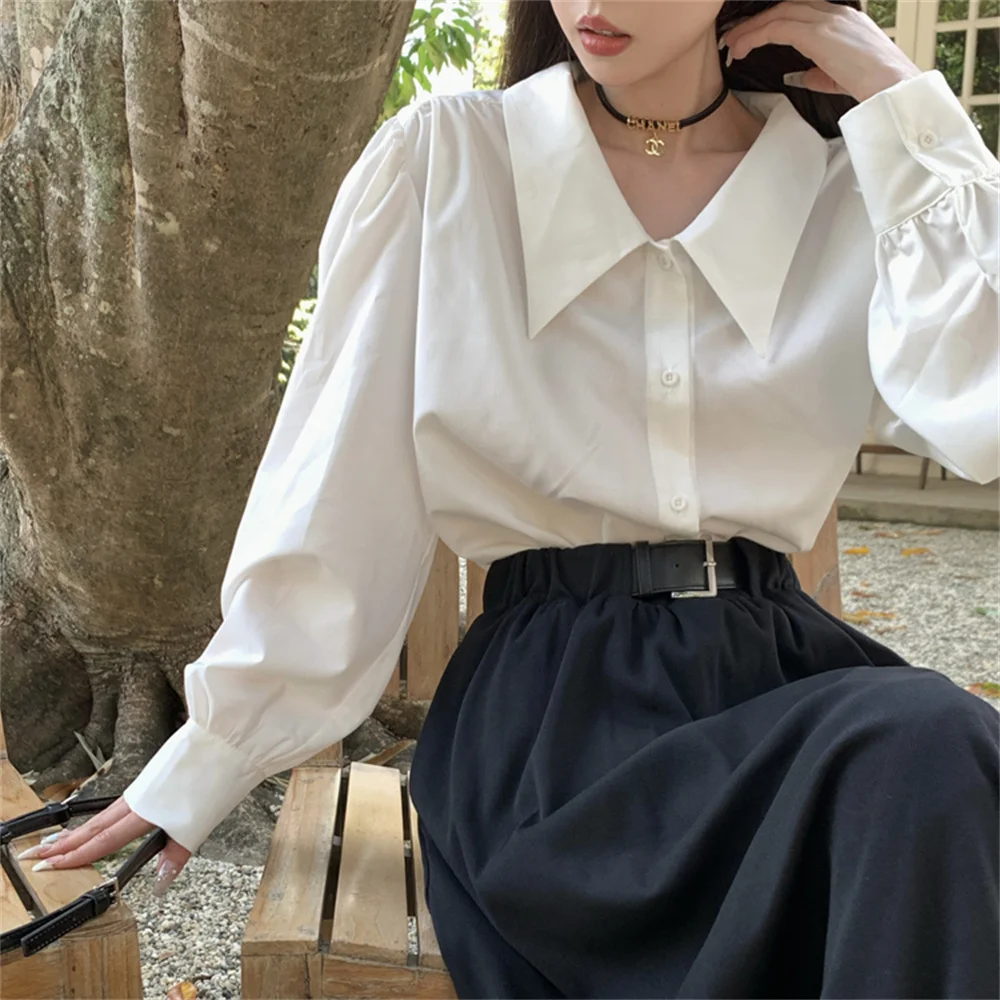 

PLAMTEE Formal Shirts Women Full Sleeve New Chic Solid 2023 Summer Office Lady Elegant Slim Minimalist Loose Casual Blusas
