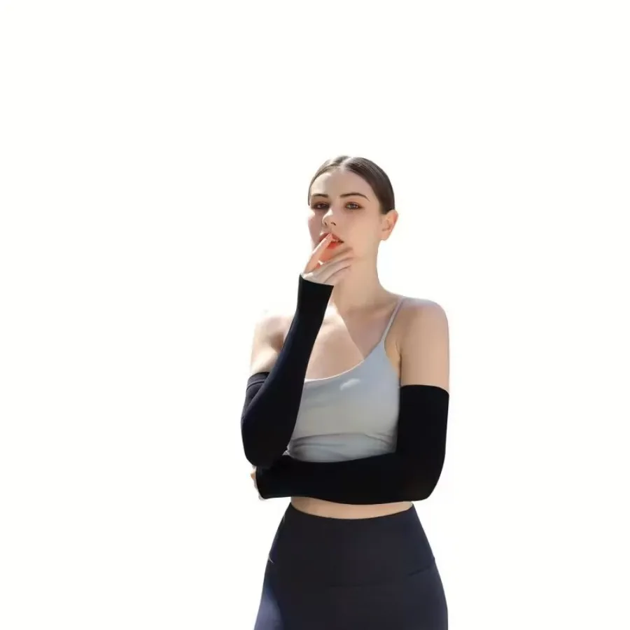 1 par de fundas de brazo frescas con protección UV UPF 50+, antideslizantes, material de spandex, transpirables y de secado rápido, adecuadas para ciclismo, R