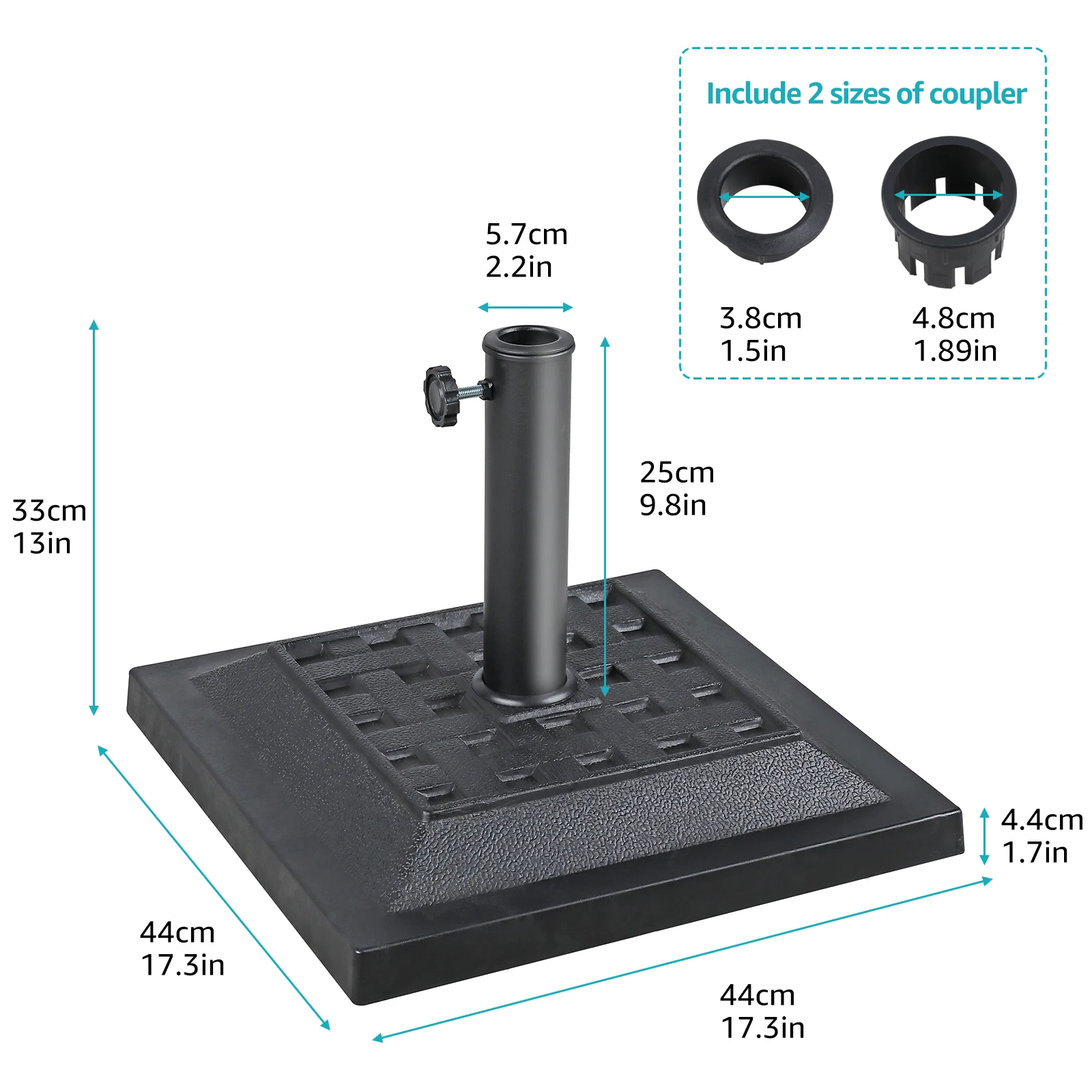JARDINA Base per ombrellone quadrato supporto per ombrellone da esterno per Patio resistente