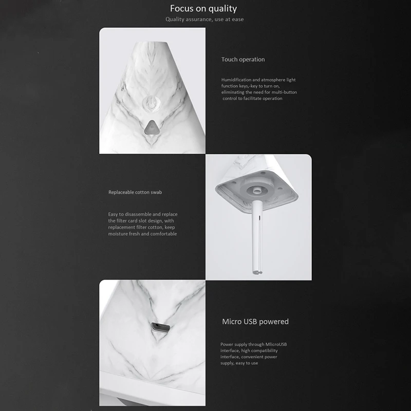 휴대용 공기 가습기 야간 조명 USB 청정기, 아로마 테라피 아로마 에센셜 오일 디퓨저, 홈 데코