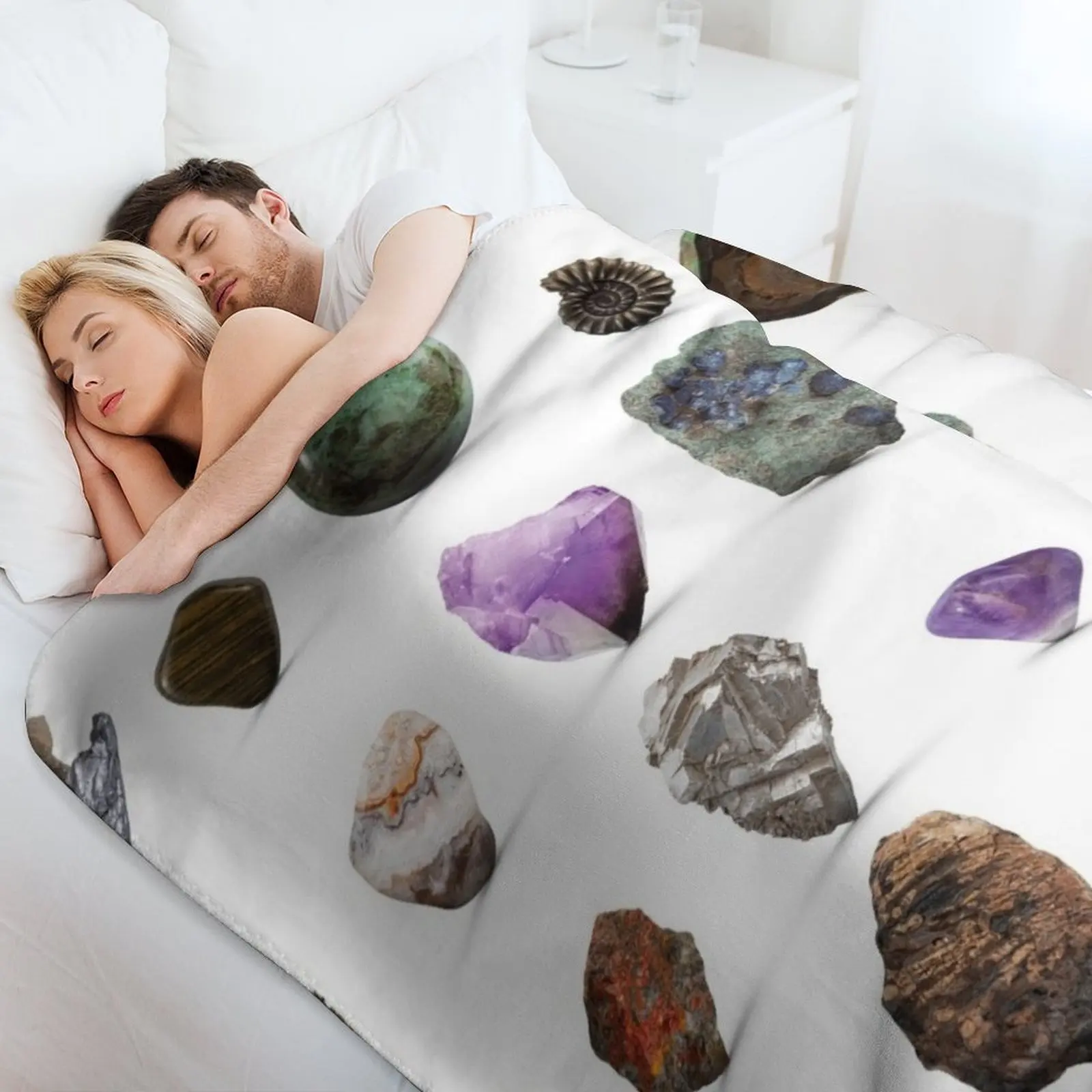 Gemstones, Rocks, Minerals and Crystals Throw Blanket Hair christmas gifts Tourist Luxury Cute Plaid for sofa Blankets 4