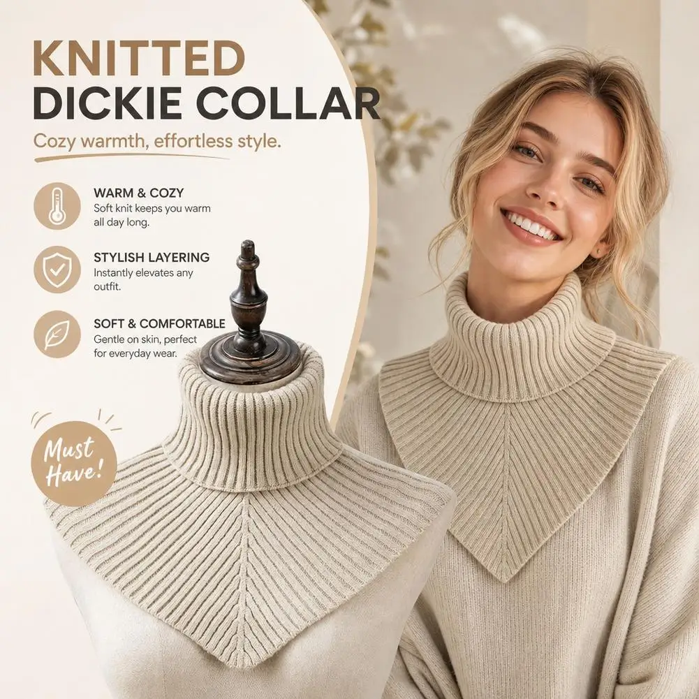 Women Winter Knitted Cotton Fake Collar Scarf Women Warm Turtleneck Neck Warmer Detachable Winter Windproof Scarf 2026 New