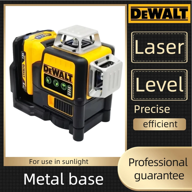 DW089LG Dewalt 3*360° Green Laser Level Meter, 12V Lithium Battery Vertical & Horizontal Lines Laser Level for Outdoor