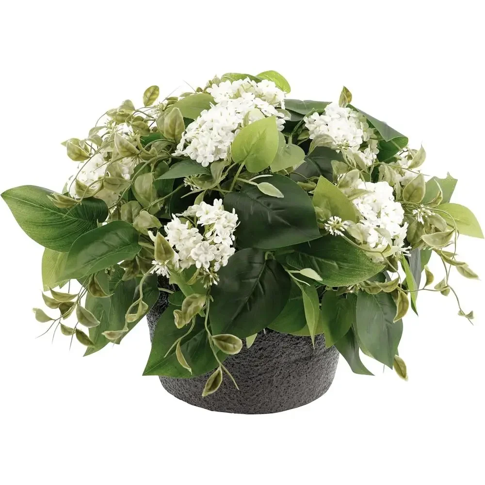 Adjustable Height White Hydrangea Planter for Outdoor Porch or Patio