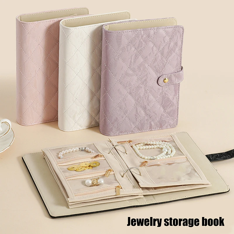Exquisite PU Leather Jewelry Organizer, Clear Zipper Velvet Pouch Travel Case, Surprise Gift for Women 1PC