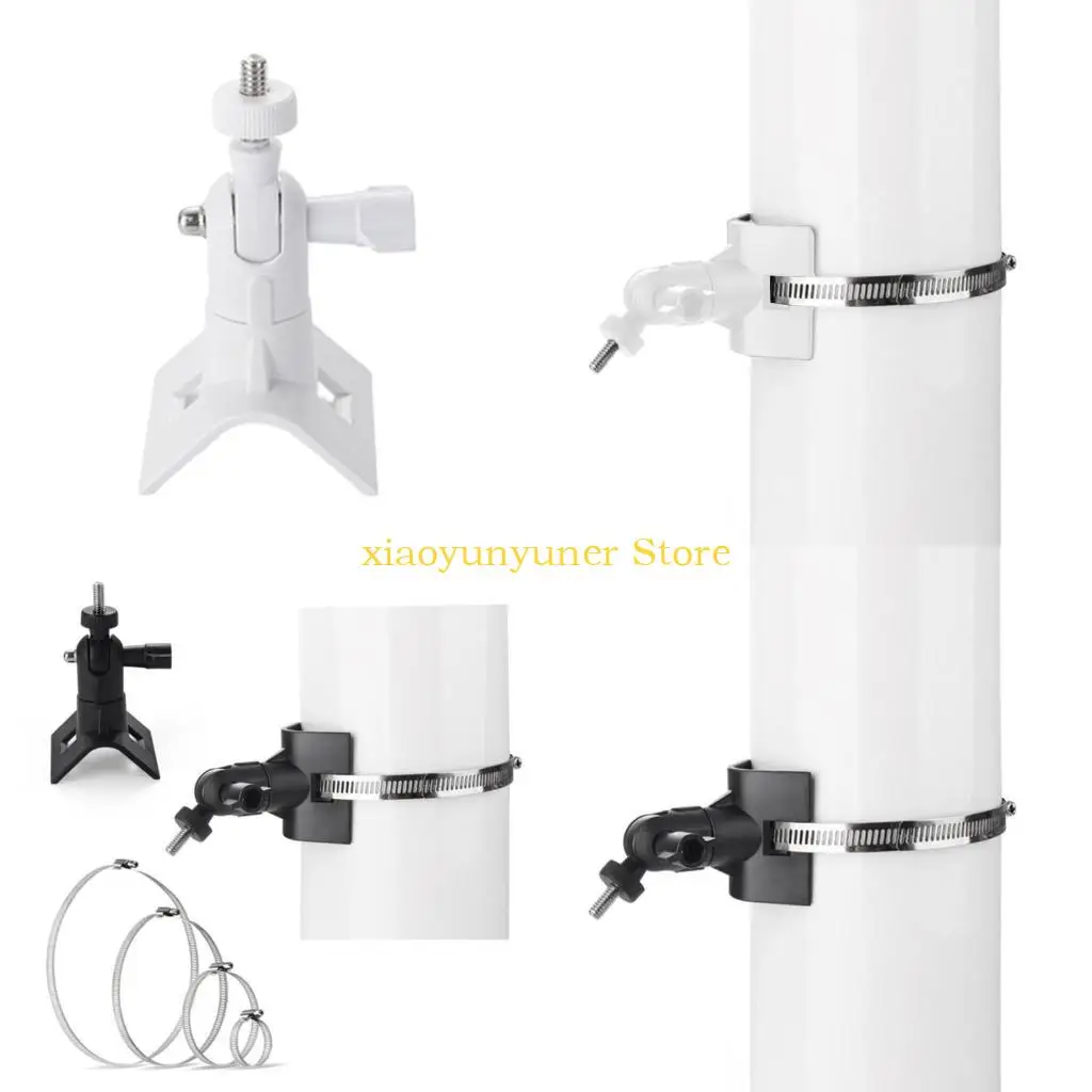 

P9JB Adjustable Stainless Steel Hose Clamp Hoop Pipe Poles Mount Bracket Worm Gear For CCTV Security Camera Accessories