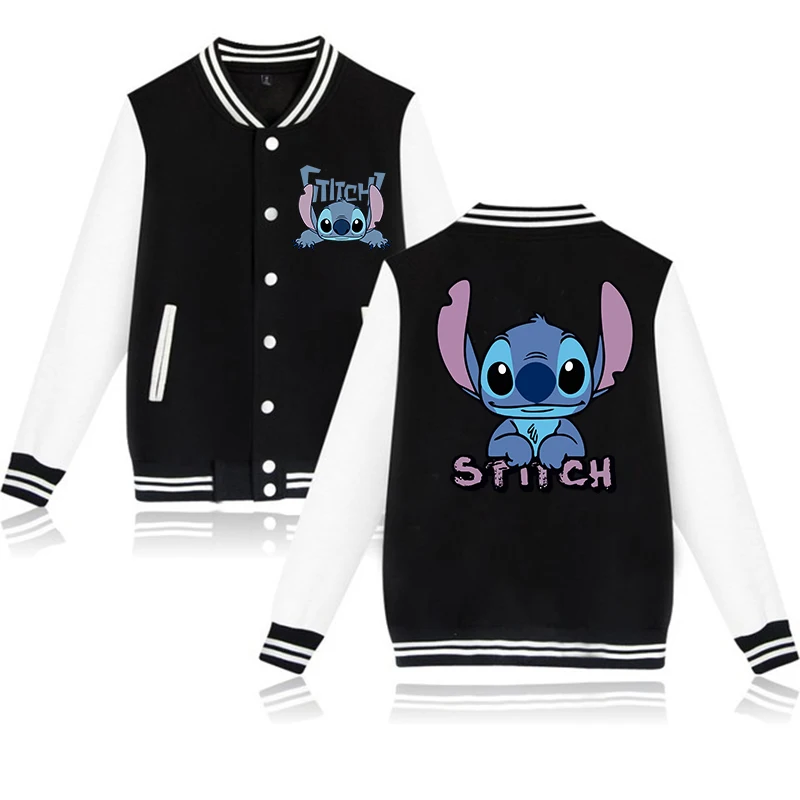 Y2k 90s Stitch Disney Sudadera con capucha chaqueta de béisbol hombres mujeres sudadera niños niñas chaquetas Harajuku ropa de calle abrigos