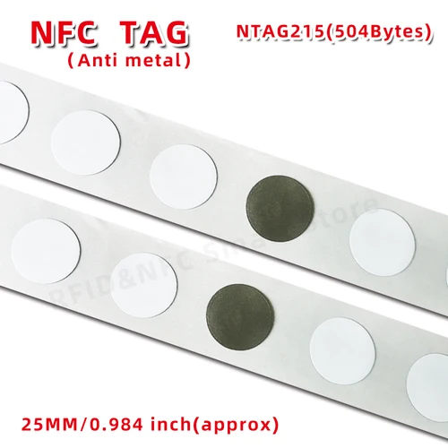 Etiquetas NFC215 antimetal de 20 piezas, pegatinas NFC en Metal, etiqueta NFC antiinterferencias metálicas para todos los dispositivos de teléfonos móviles habilitados para NFC