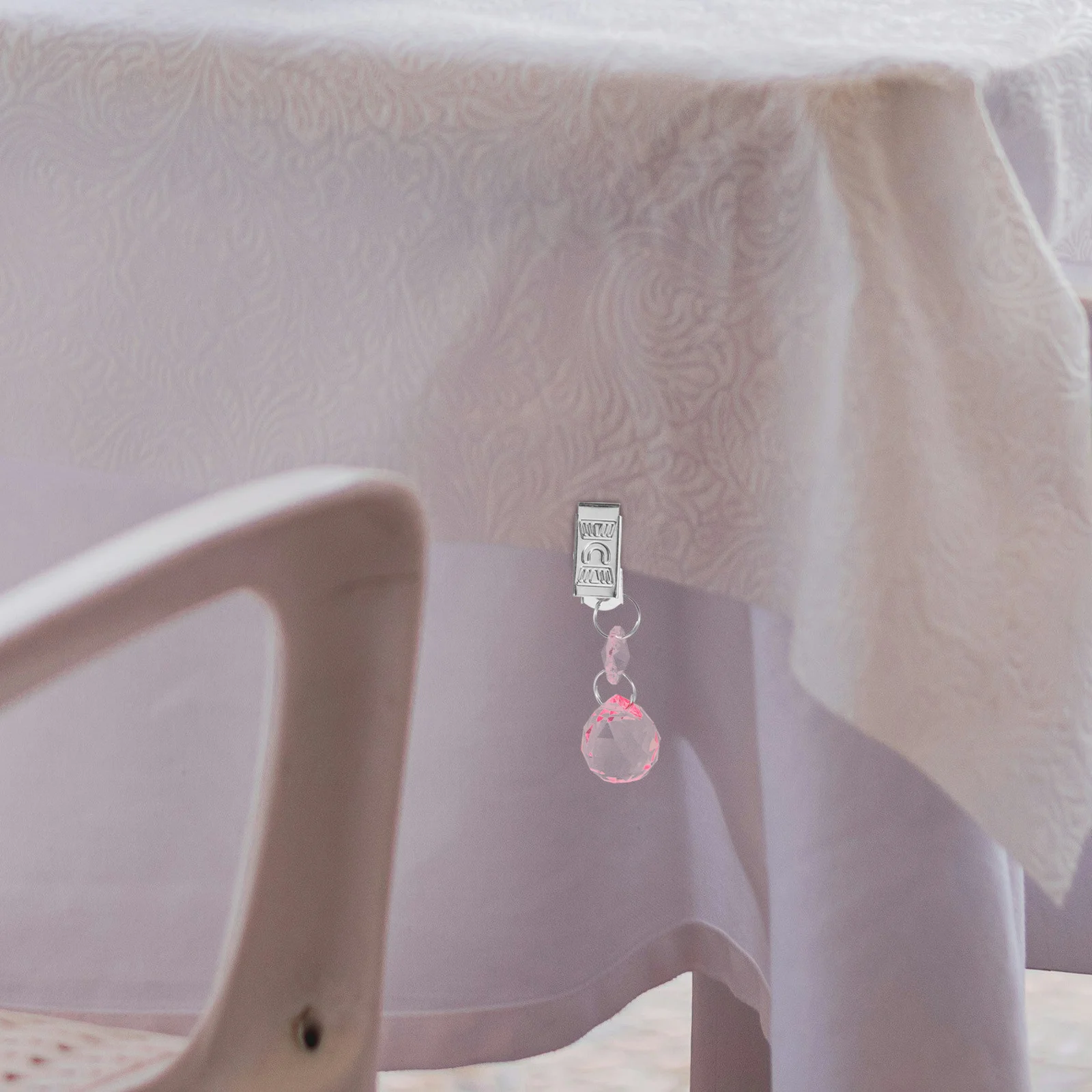 

12Pcs Outdoor Tablecloth Clips Heavy Duty Metal Clamps with Pendant Stone Weights for Picnic Table Cover Holders