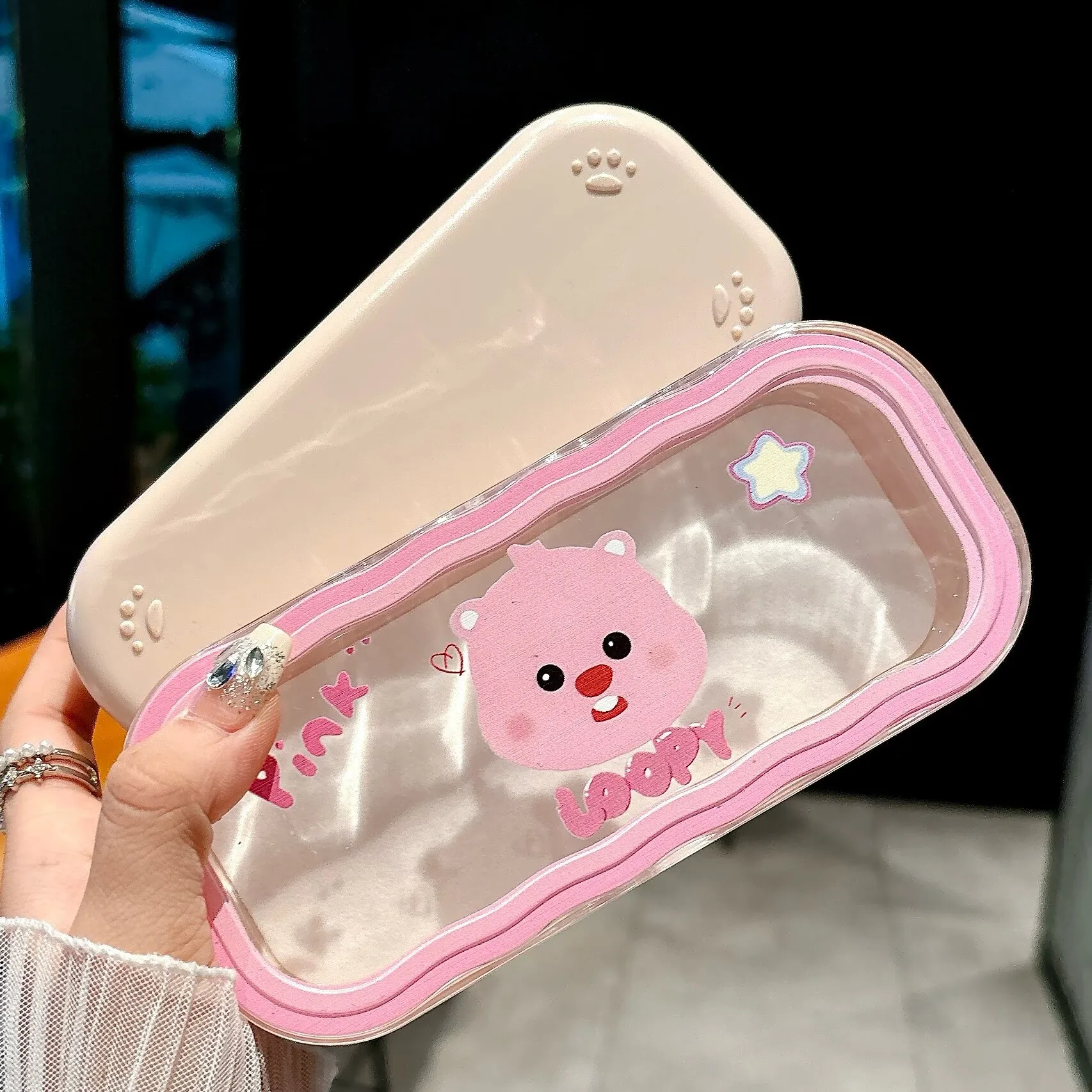 

New Kawaii Loopy Glasses Case Cute Storage Box Anime Cartoon Transparent Wave Sunglasses Protective Case Gifts for Girls