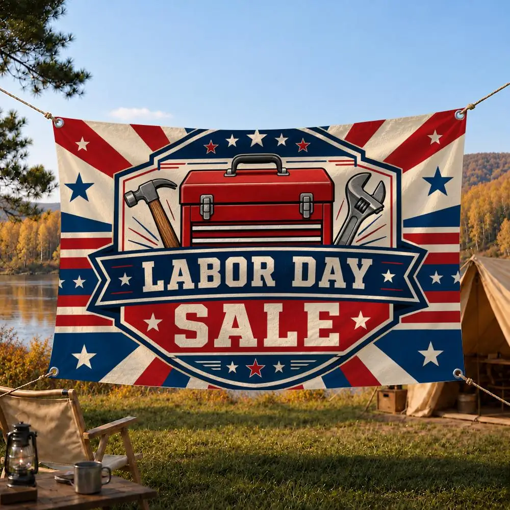 Labor Day Sale Holiday Deals Flags Home Yard & Garden Decor Banner - Indoor Outdoor Wall Hanging Flag
