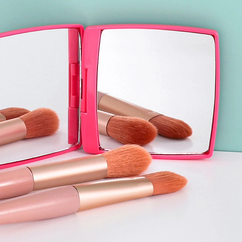 Foldable Makeup Mirror Mini Square Makeup Vanity Mirror Portable Hand Mirrors Double-sided Compact Mirror Pocket Cosmetic Mirror