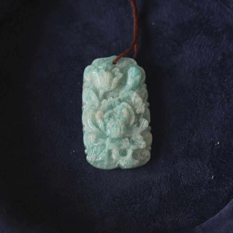 

B & F натуральный амазонит ручной работы цветок кулон 33x19x6 мм 6,1 г модный аксессуар для женщин ручная резьба бусины из драгоценных камней