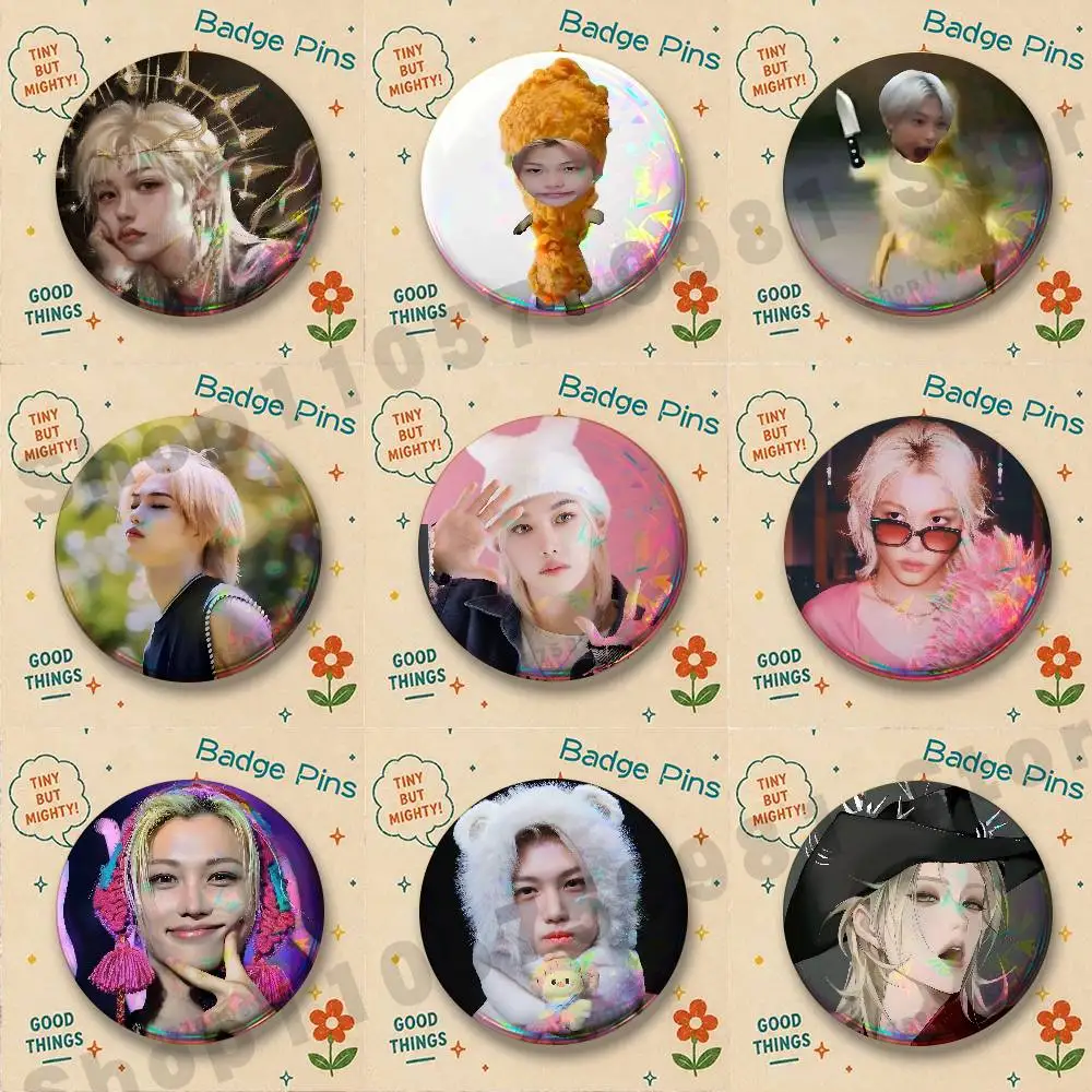 Cute Felix L-Lee Yong-bok Badges Pins Button Custom Anime Role Old-school Brooches Cartoon Collar Gifts