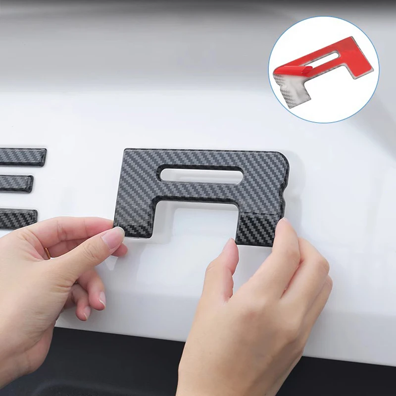 For Ford RANGER T9 2022 2023 2024  ABS 3D Trunk Letter Decal Stickers Carbon Fiber Grain Protector