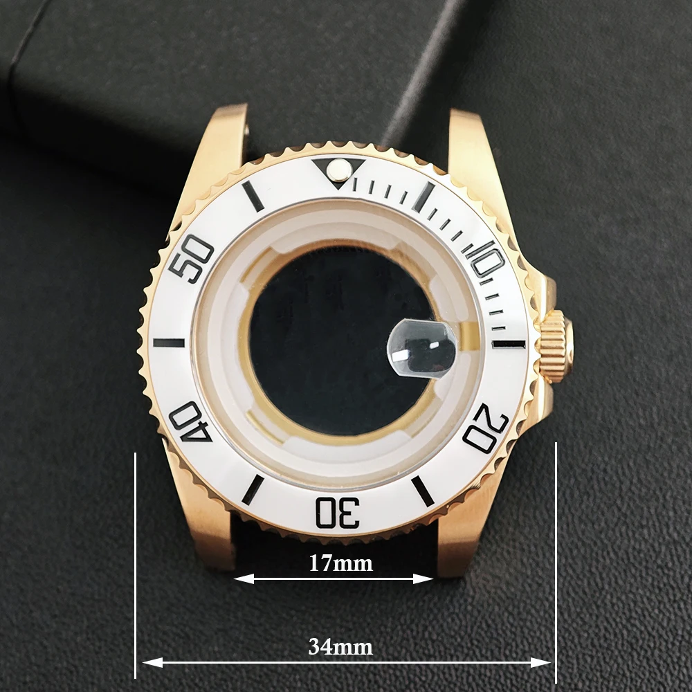 34mm Case Ladie's NH05 Case Water Ghost Stainless Steel Case Suitable for 24.5mm Dial Ladie's Watch Accessories Sapphire