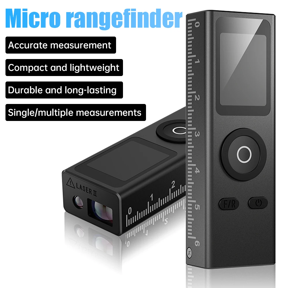 Qyvorae-mini Laser Digital Rangefinder Fita Métrica Carga tipo c Liga de Alumínio Medição da Fuselagem 30m