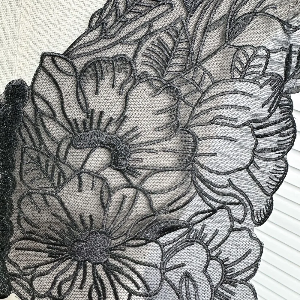 35CM Butterfly Patch Large Butterfly Embroidery Lace Fabric Clothes Patches Mesh Butterfly Collar